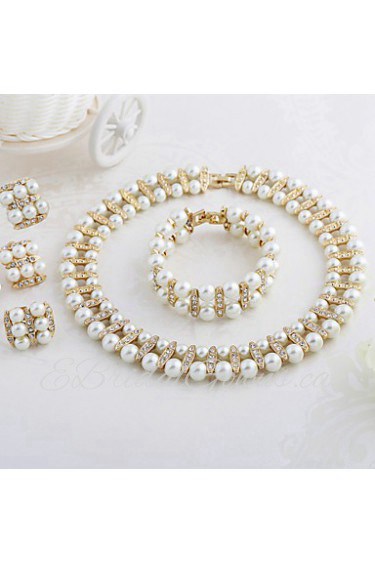 WesternRain Vintage Chunky Choker Pearl Necklace sets Wedding Jewelry Sets For Bride Accessories Pearl Jewelry