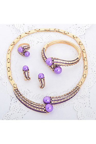 Women's Imitation Pearl / Alloy / Rhinestone Jewelry Set Imitation Pearl / Rhinestone