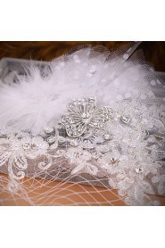 Bride's Crystal Rhinestone Forehead Wedding Headdress Veil 1 PC