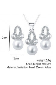 Pearl Diamond Snowflake Shape Fashion Exquisite Dinner With A Valentine's Day Gift Jewelry Set