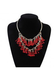 Fashion Jewelry New Bohemian Necklaces Women Handmade Long Tassel Beads Choker Statement Necklaces