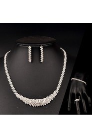 Jewelry Set Women's Anniversary / Wedding / Birthday / Gift / Party / Special Occasion Jewelry Sets Rhinestone CrystalNecklaces /