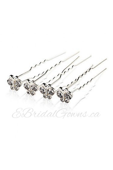 4 Pieces Gorgeous Rhinestones Wedding Bridal Pins More Colors Available