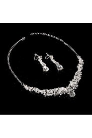 Ladies' Alloy Rhinestone Wedding Jewelry Set