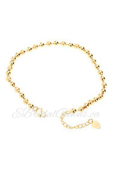 Full Bead Chain Gold-plated Anklet