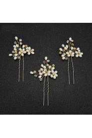 Women's / Flower Girl's Pearl / Imitation Pearl Headpiece-Wedding / Special Occasion Hair Pin 2 Pieces