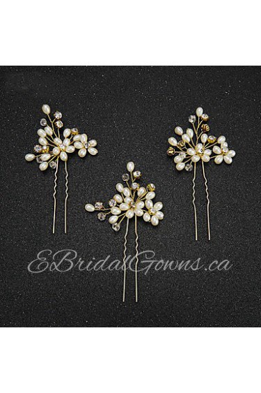 Women's / Flower Girl's Pearl / Imitation Pearl Headpiece-Wedding / Special Occasion Hair Pin 2 Pieces