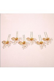 Women's / Flower Girl's Rhinestone / Alloy Headpiece-Wedding / Special Occasion Hair Pin 2 Pieces