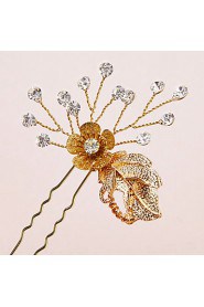 Women's / Flower Girl's Rhinestone / Alloy Headpiece-Wedding / Special Occasion Hair Pin 2 Pieces
