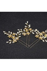 Women's / Flower Girl's Alloy / Imitation Pearl Headpiece-Wedding / Special Occasion Hair Pin 2 Pieces