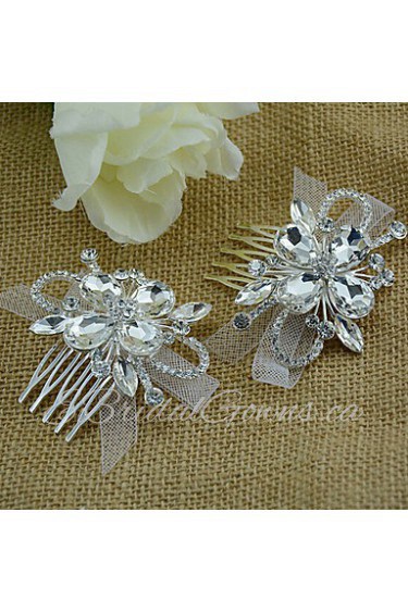 Women's Rhinestone / Tulle / Alloy Headpiece-Wedding / Special Occasion Hair Combs 1 Piece