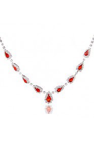 Ladies'/Women's Alloy Wedding/Party Jewelry Set With Rhinestone Red