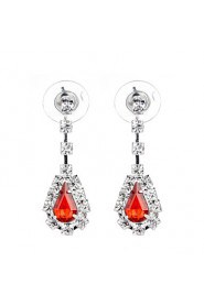 Ladies'/Women's Alloy Wedding/Party Jewelry Set With Rhinestone Red