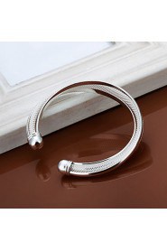 Fashion Bevel Edge Shaped Silver Plating Mesh Bracelet Geometric Modelling Silver Adjustable Bracelet(Silver)(1Pc)