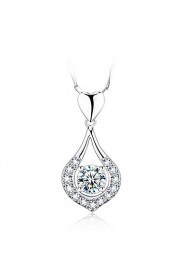 Vintage Super Flash Rhinestone Stone Drop Water Pendant Necklace Link Chain Women Nice Jewelry