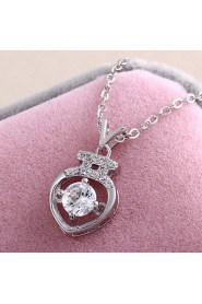 925 Silver Crystal Rhinestone Pendant Long Chain Cubic Zirconia Heart Of Ocean Choker Necklace Vintage Jewelry