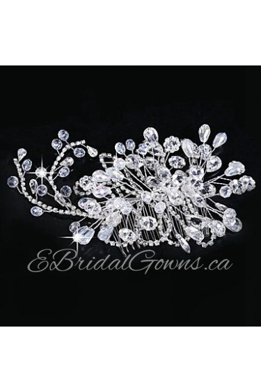 Bride's Flower Shape Crystal Forehead Wedding Hair Combs Accessories 1 PC