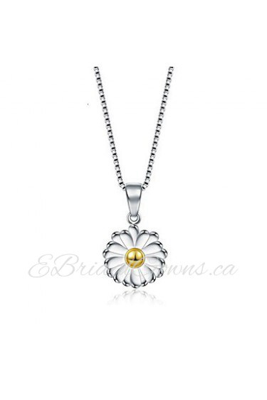 Sterling-Silver-Jewelry Love Summer High Quality Silver 925 Necklaces Korean Retro Daisy Flowers Pendant