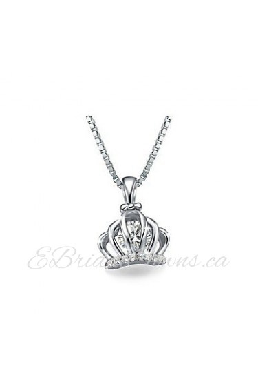 Designer Jewelry 925 Sterling Silver Crown Pendant Water Wave Chain Chunky Statement Bride Necklace Brands