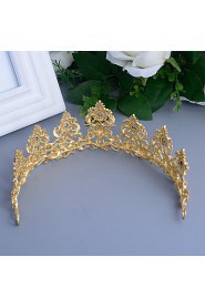 Baroque Red/Golden Rhinestone/Titanium Tiaras Wedding/Party Headpiece