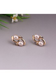 Fashion Women Costume Party Gold Plated Imitation Pearl Jewelry Sets