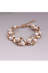 Fashion Women Costume Party Gold Plated Imitation Pearl Jewelry Sets