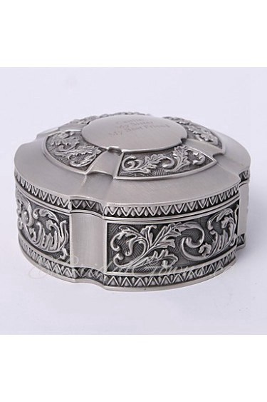 Personalized Vintage Tutania Round Jewelry Box