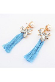 Bohemian Tassel Seaside Romantic Decoration Rhinestone Butterfly Flower National Wind Drop Earrings