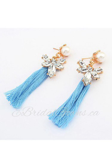 Bohemian Tassel Seaside Romantic Decoration Rhinestone Butterfly Flower National Wind Drop Earrings