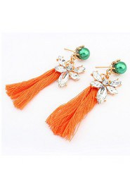 Bohemian Tassel Seaside Romantic Decoration Rhinestone Butterfly Flower National Wind Drop Earrings