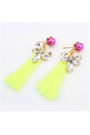 Bohemian Tassel Seaside Romantic Decoration Rhinestone Butterfly Flower National Wind Drop Earrings