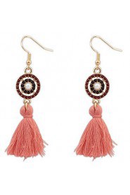 Simple National Wind Hollow Fringed Bohemian Circle Earrings