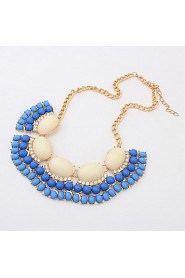 Collier Statement Bohemian Resin Beads Necklaces & Pendants Gold Choker For Women Jewelry Accessories