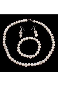 Jewelry Set Women's Anniversary / Wedding / Birthday / Gift / Party / Special Occasion Jewelry Sets Pearl / RhinestoneNecklaces /