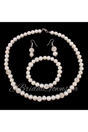 Jewelry Set Women's Anniversary / Wedding / Birthday / Gift / Party / Special Occasion Jewelry Sets Pearl / RhinestoneNecklaces /