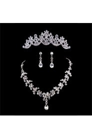 Ladies'/Women's Alloy Wedding/Party Jewelry Set With Rhinestone