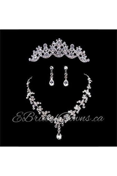 Ladies'/Women's Alloy Wedding/Party Jewelry Set With Rhinestone