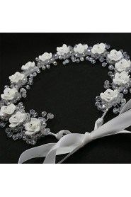 Women Polymer Clay Wreaths With Cubic Zirconia Wedding/Party Headpiece