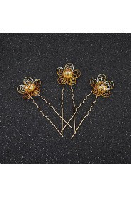 Women's / Flower Girl's Alloy Headpiece-Wedding / Special Occasion Hair Pin 2 Pieces
