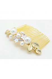 Women's / Flower Girl's Crystal / Alloy / Imitation Pearl Headpiece-Wedding / Special Occasion Hair Combs 1 Piece