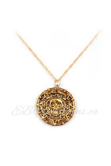 Pirates Of The Caribbean Aztec Alloy Movie Pendant Necklace(Golden,Coppery)(1 Pc)