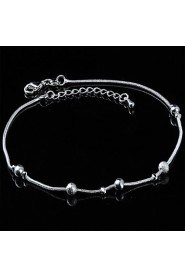 Women's Fashion Platinum Plated Snake Chain of Bone Anklets