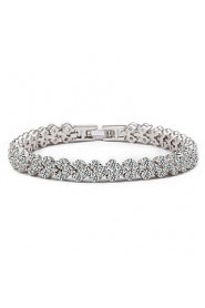 Women's Chain Bracelet Silver Rhinestone