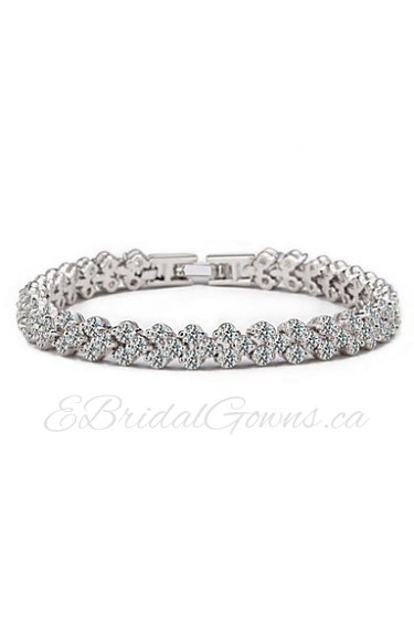 Women's Chain Bracelet Silver Rhinestone