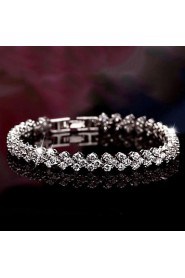 Women's Chain Bracelet Silver Rhinestone