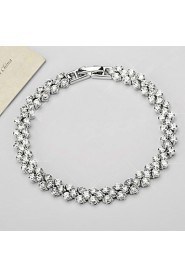 Women's Chain Bracelet Silver Rhinestone