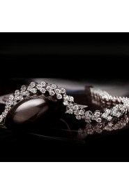 Women's Chain Bracelet Silver Rhinestone