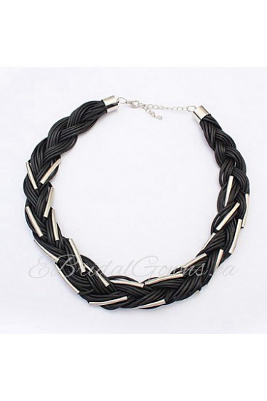 European and American Fashion Exaggerated Necklace Black Rope Women Statement Jewelry