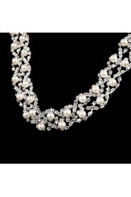 Elegant Angel Wing Pearl Necklace Wedding Jewelry Set