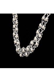 Elegant Angel Wing Pearl Necklace Wedding Jewelry Set